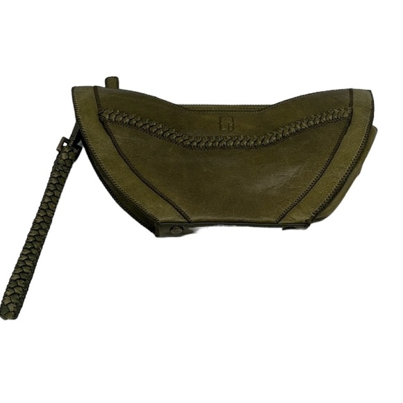 Cate Adair Dark Green Leather Zippered Wristlet BLEMISH - Picture 9 of 9